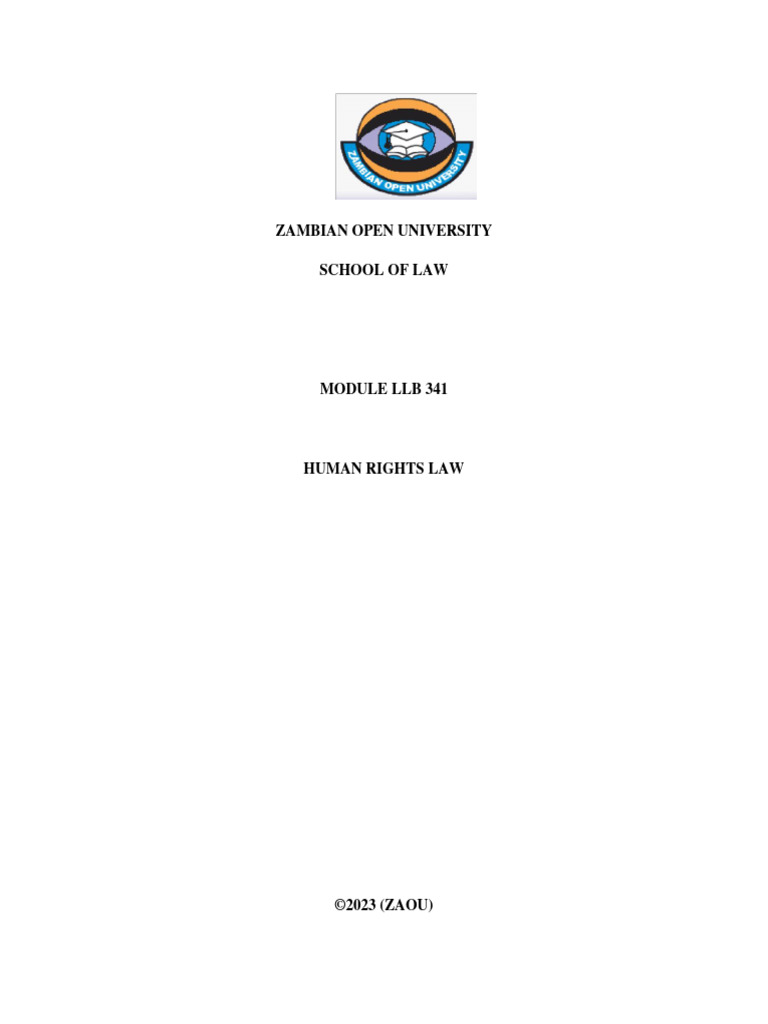 Human Rights Law Lecture Notes | PDF | Human Rights | Natural Law