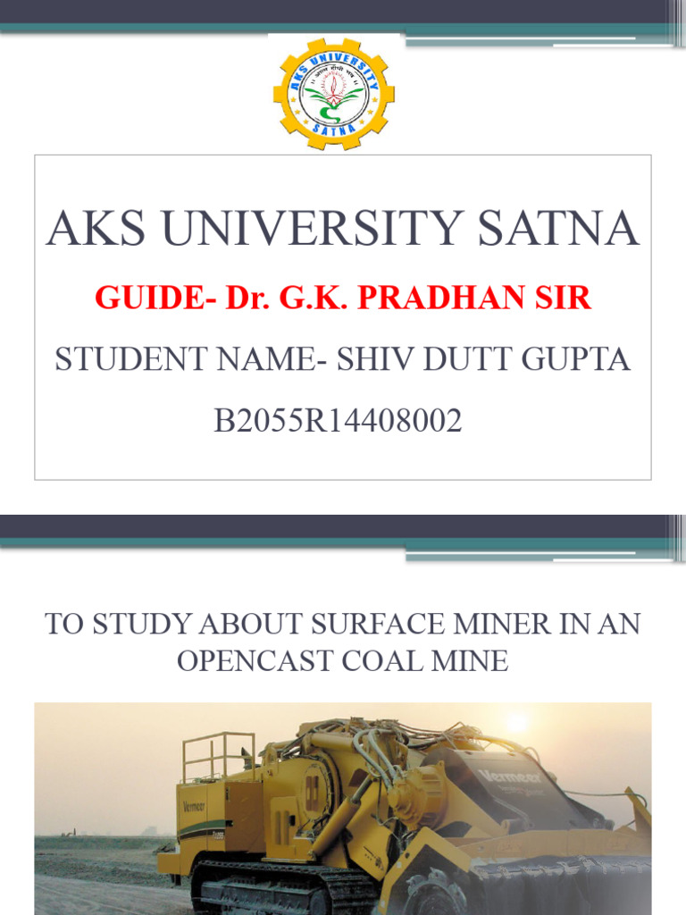 Surface Miner Presentation Pdf Mining Secondary Sector Of The Economy