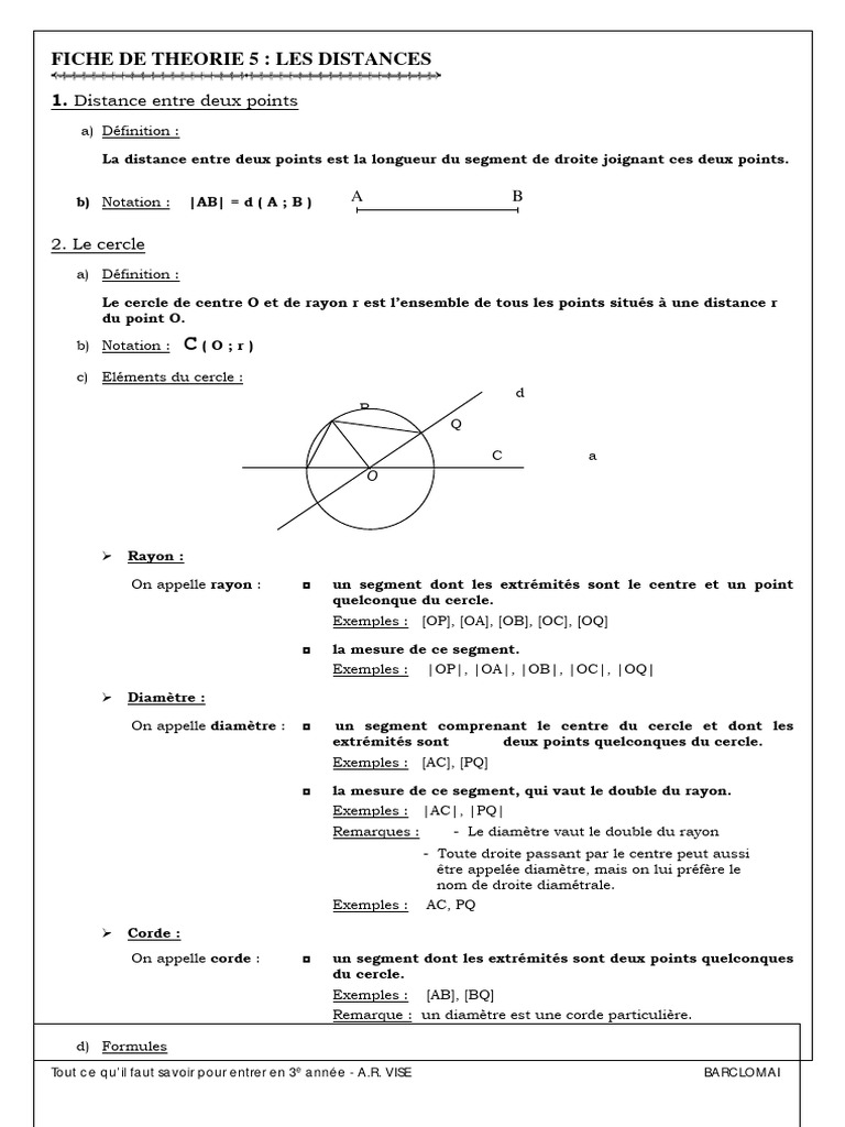 Comprendre les distances en maths | PDF | Cercle | Triangle