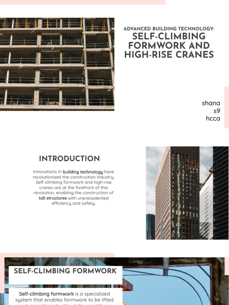 Self-Climbing Formwork & High-Rise Cranes | PDF | Crane (Machine ...