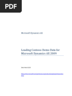 Loading Contoso Demo Datafor Dynamics AX2009