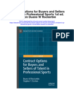 Download Contract Options For Buyers And Sellers Of Talent In Professional Sports 1St Ed Edition Duane W Rockerbie full chapter