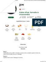 Jow - Imprimer Recette Cake Olive, Tomate & Mozzarella