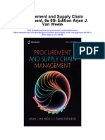 Procurement and Supply Chain Management 8E 8Th Edition Arjan J Van Weele All Chapter