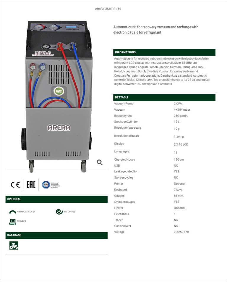 Product Detail ARERA LIGHT R-134 | PDF