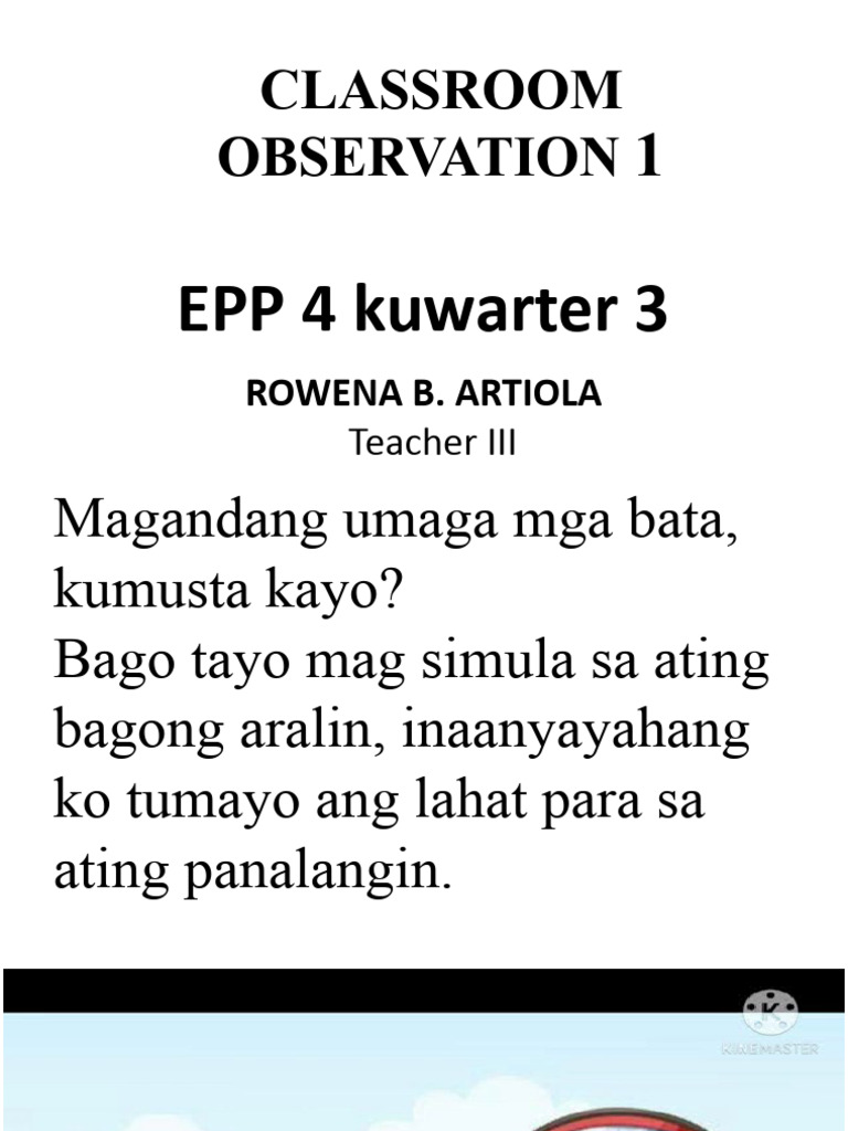 Classroom Observation 1 2023 | PDF