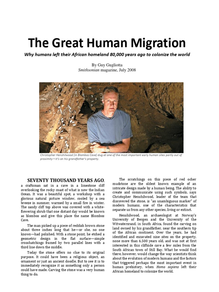 Article G The Great Human Migration Download Free Pdf Human