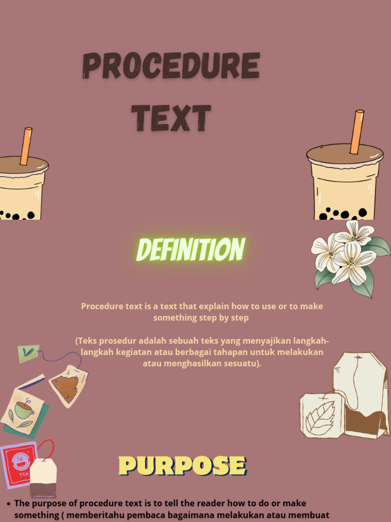 procedure text ppt | PDF | Tea | Syntax