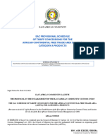 Eac Provisional Schedule of Tariff Concessions For The African Continental Free Trade Area (Afcfta) Category A Products