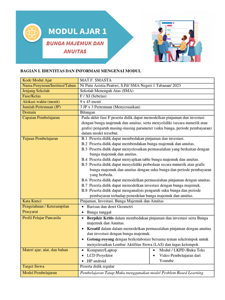 Modul Ajar Siswa Bunga Majemuk Kelas 11 Pdf