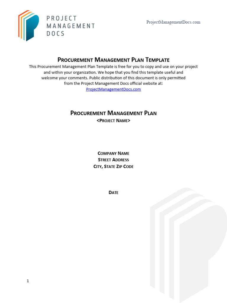 Procurement Management Plan Template | PDF | Procurement | Request For ...