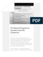 The Mystical Experience Questionnaire (30 Questions)