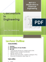 Basic Calculations in Engineering: BKF1513 Introduction To Chemical Engineering