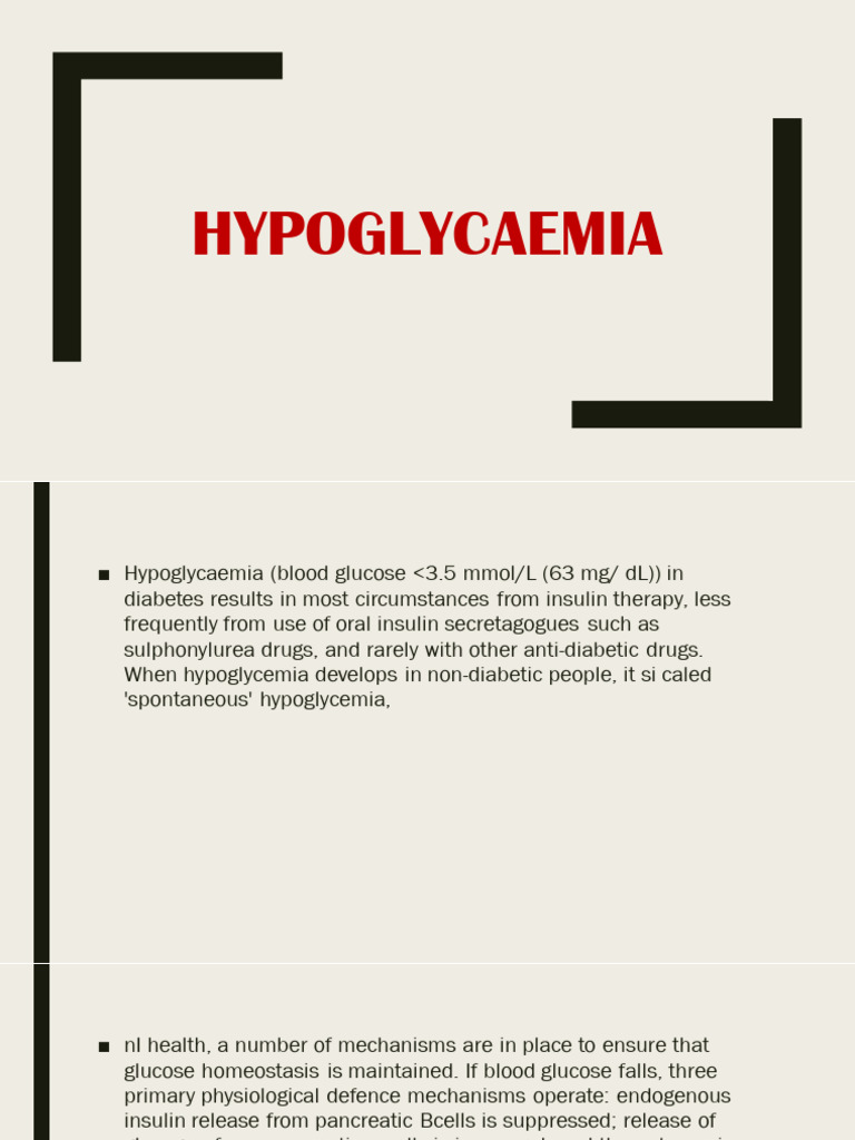 Hypoglycaemia | PDF | Hypoglycemia | Human Diseases And Disorders