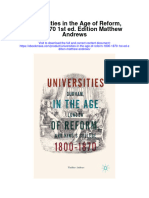 Universities in The Age of Reform 1800 1870 1St Ed Edition Matthew Andrews All Chapter