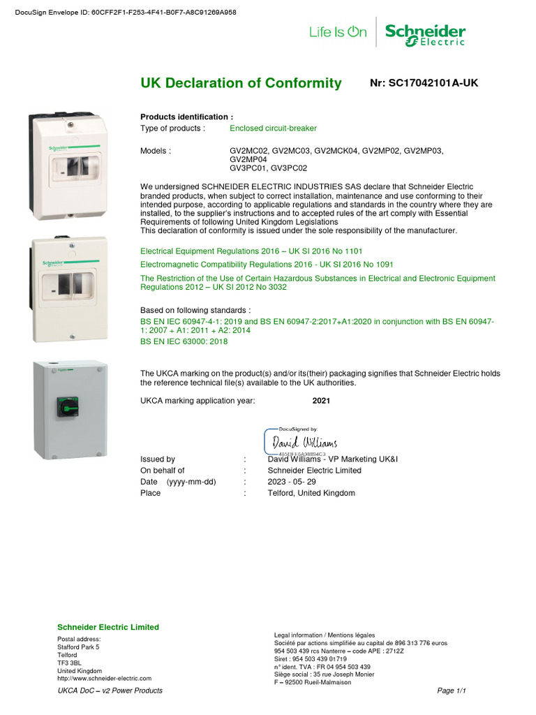 UK UKCA Doc-SC17042101A-UK GV2MC GV2MP GV3PC | PDF | Technology ...