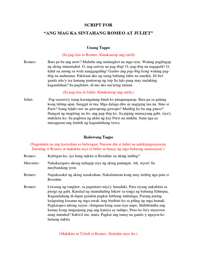Romeo and juliet script pdf
