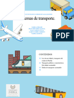 Presentación transporte e Industria ilustraciones isométricas azul