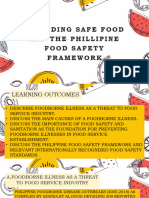 Providing Safe Food and The Phillipine Food Safety Framework