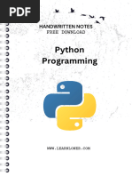 Python Programming Hand Wwritten Notes