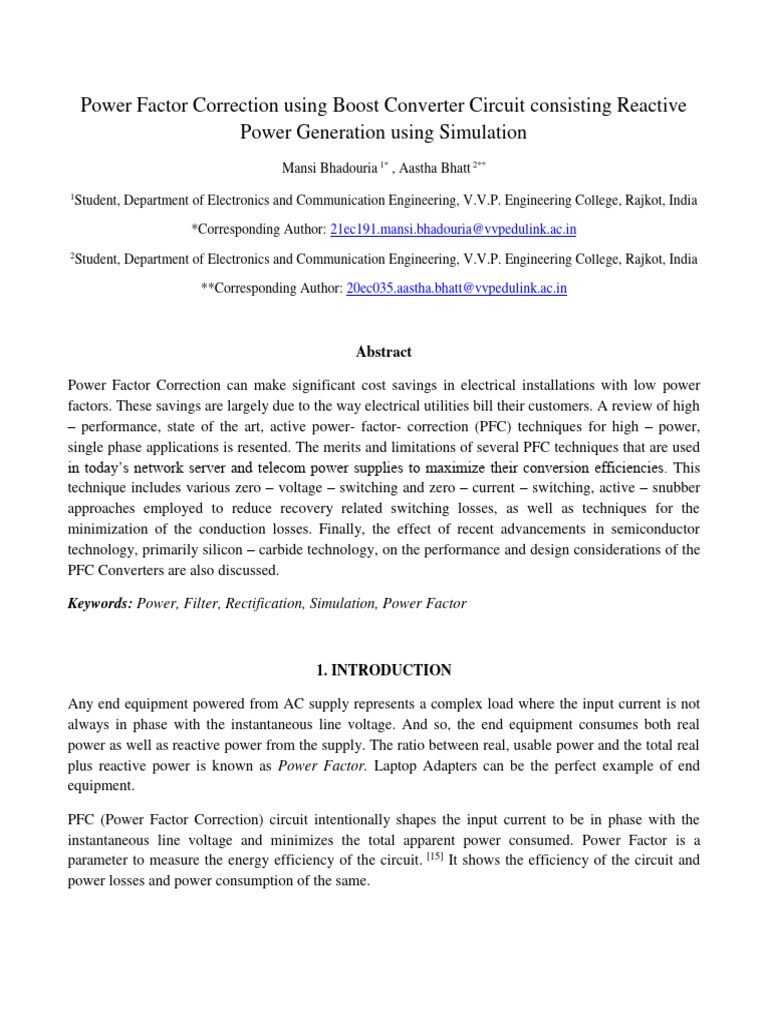 Power Factor Correction Using MATLAB Simulation Final | Download Free ...