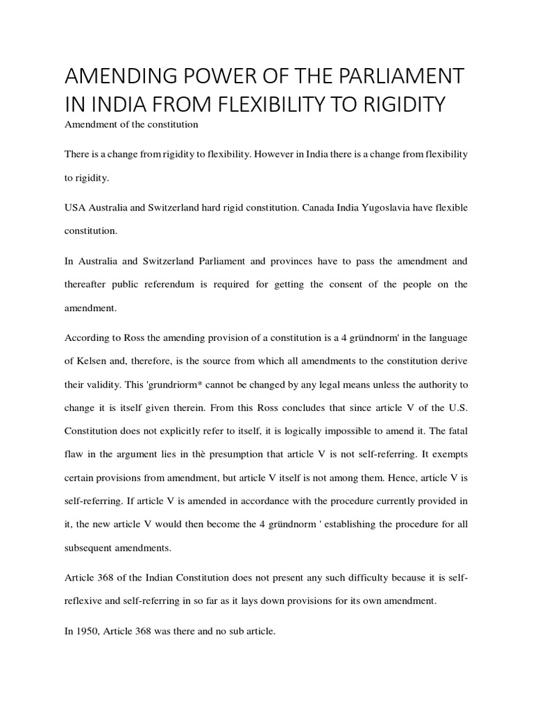 India's Constitutional Amendment Power | PDF | Constitution | Political Law
