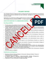 Cancelled Vacancy Notice External Advert - Executive Assistant to Commissioner General