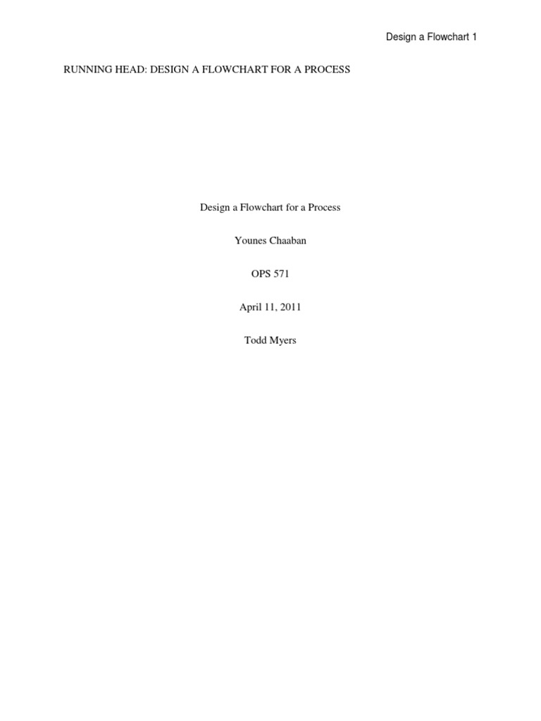 Chaaban+Week One+Design A Flowchart For A Process+11!04!2011 V3 | PDF ...