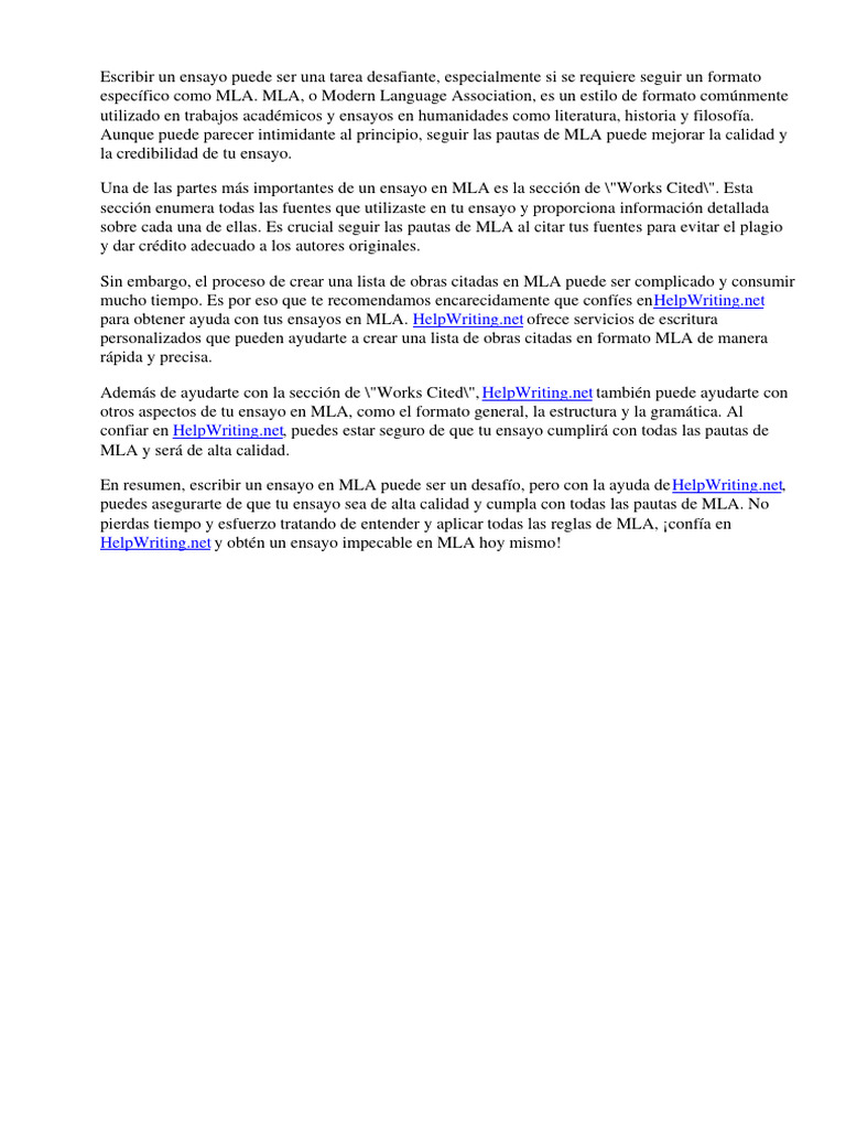 C mo escribir un ensayo en mla pdf scribd websites