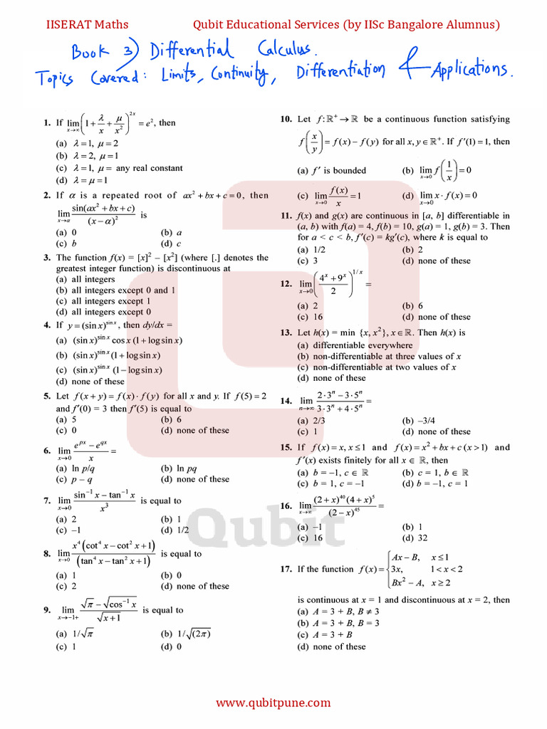 4 Differential Calculus Book PDF