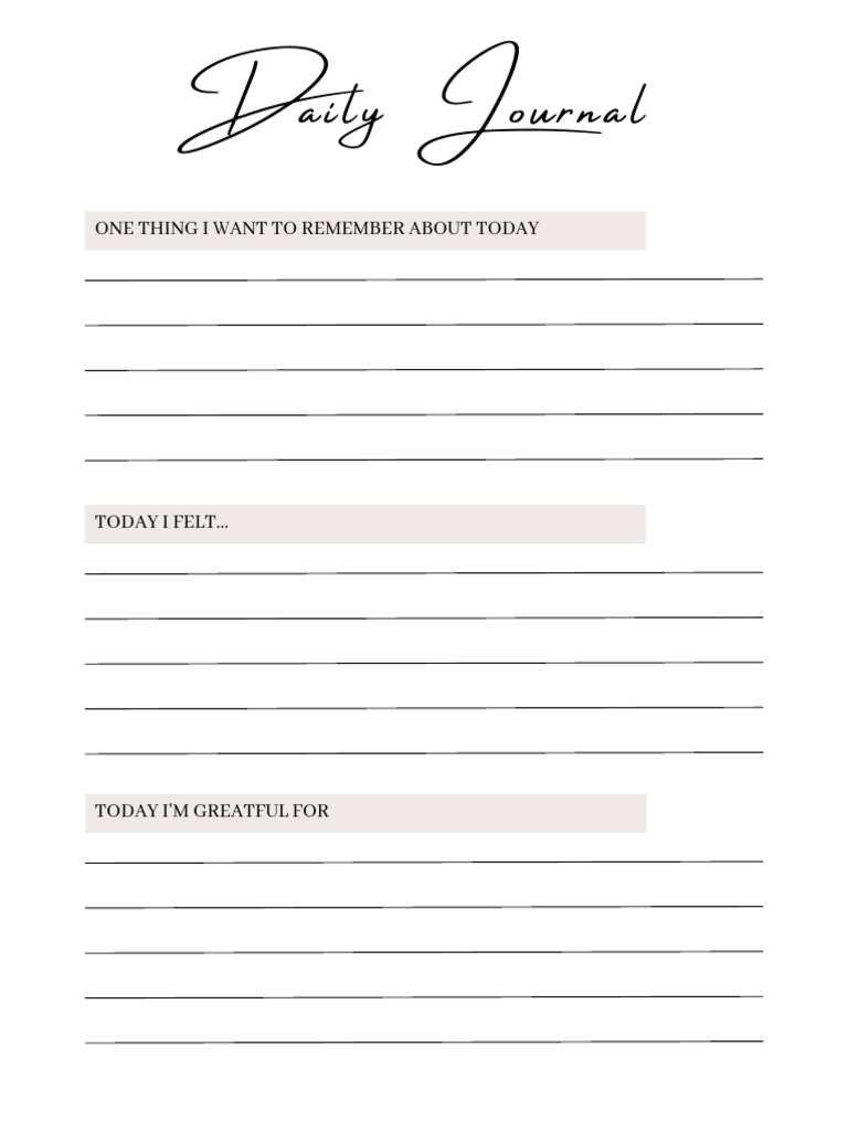 Daily Journal: Reflections & Gratitude | PDF | Self-Improvement