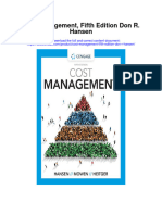 Download Cost Management Fifth Edition Don R Hansen full chapter