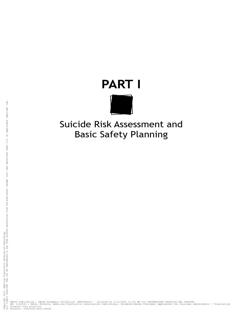 Suicide Risk Assessment and Basic Safety Planning | PDF | Self Harm ...