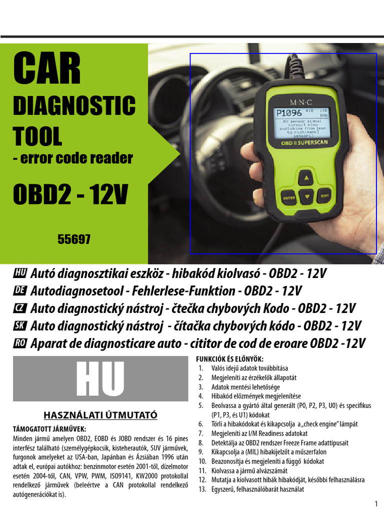 Kezi OBD2 Auto Diagnosztika Muszer Hibakod Olvaso M5679 55679 OBD2 ...