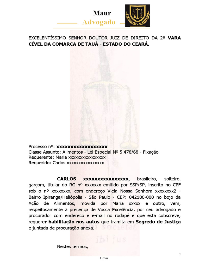 Juntada de Petição de Habilitação | PDF