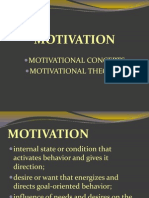 Motivation: Motivational Concepts Motivational Theories