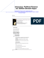 Costs of Democracy Political Finance in India 1 Ed Edition Devesh Kapur Full Chapter