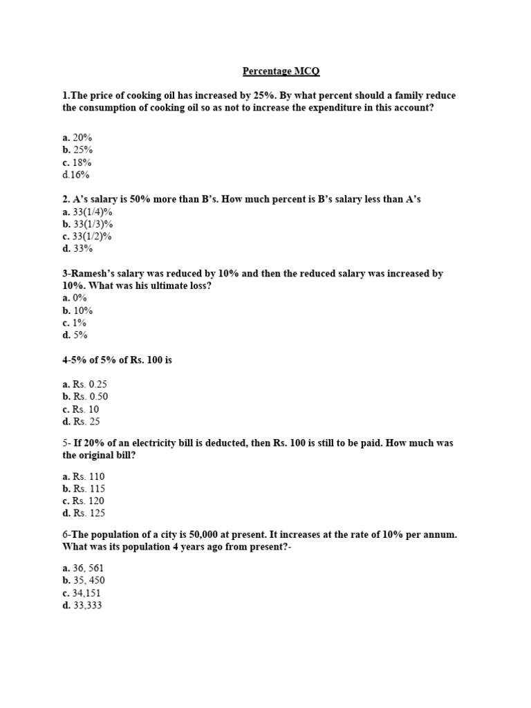 Percentage pdf