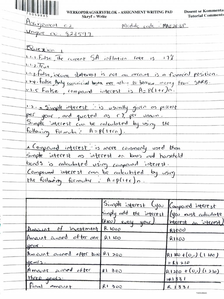 Assignment 2 MEA203P | PDF | Science & Mathematics