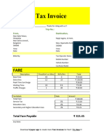 Ola Taxi Bill Format 01