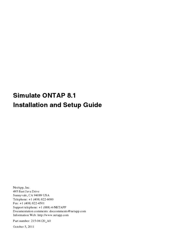 Simulate ONTAP 8.1 Installation and Setup Guide | PDF | V Mware ...