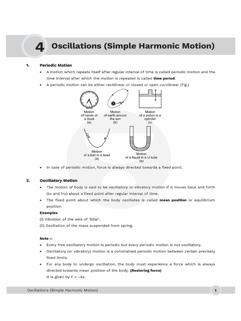 Simple Harmonic Motion Unacademy | PDF