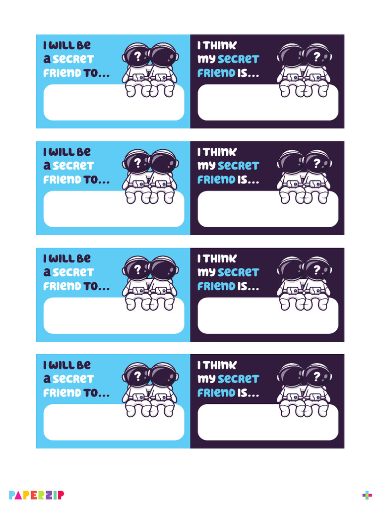 Secret Friend Cards | PDF