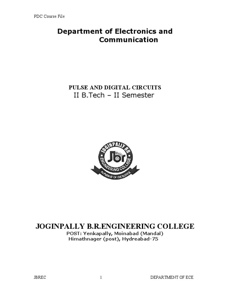 Pdc Course File Electrical Circuits Computer Engineering Free 30