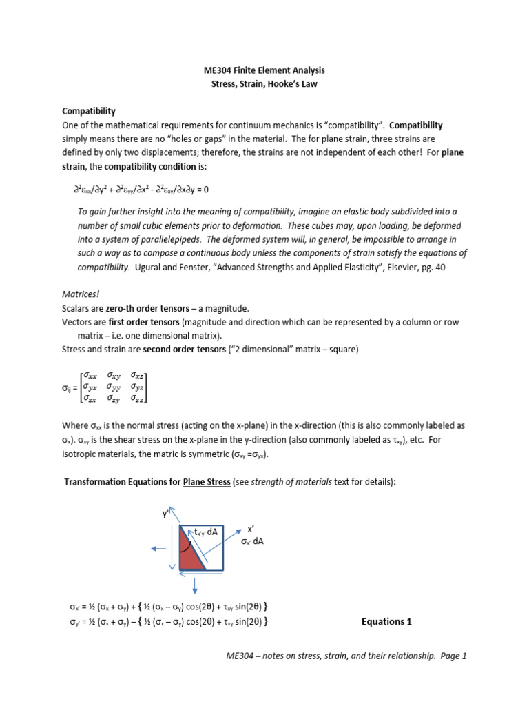 Notes Stress Strain Student Pdf Eigenvalues And Eigenvectors