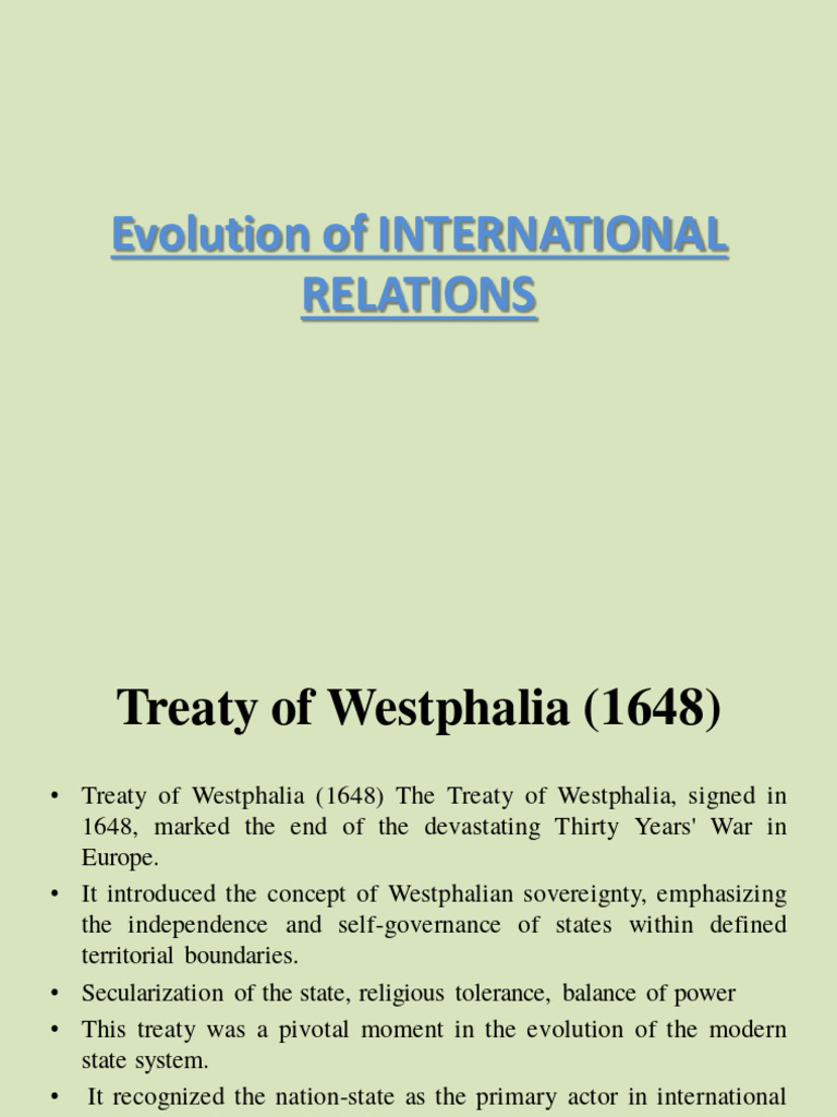 Evolution of International Relations | PDF | Cold War | Soviet Union
