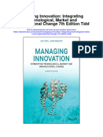 Download Managing Innovation Integrating Technological Market And Organizational Change 7Th Edition Tidd full chapter