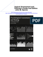 Download Psychological Assessment And Testing A Clinicians Guide 2Nd Edition John M Spores all chapter
