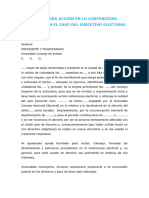 Poder para Acción en Lo Contencioso Electoral en El Caso Del Subjetivo Electoral