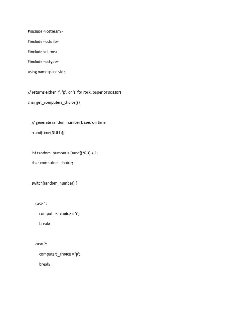 Rock Paper Scissors | PDF